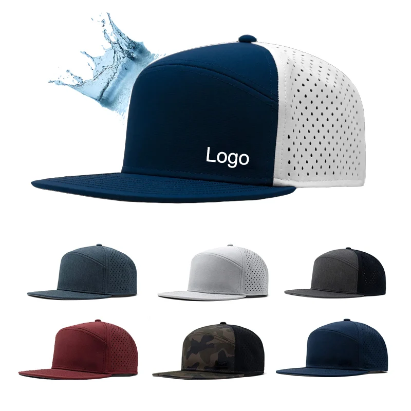Customized Logo Quick Dry Fit Hydro Performance Melin Waterproof  Laser Hole Perforated Breathable Golf Snapback Gorra Caps Hats