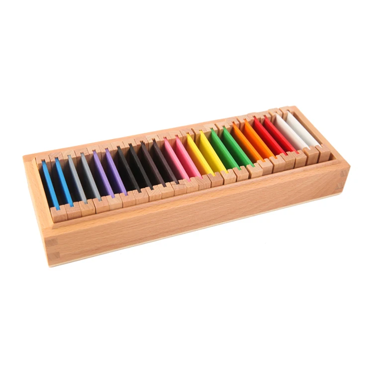 Baby Wooden Educational Teaching Aids Sensorial Material Toys  Beech Wood Learning Montessori Color Tablets of Kids Box Set