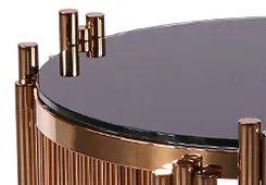 Luxury round living room black furniture marble glass coffee table italian style living room dining table