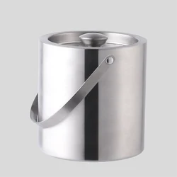 Factory Direct 2.5L double wall wine cooler stainless steel small metal champagne beer ice bucket with lid