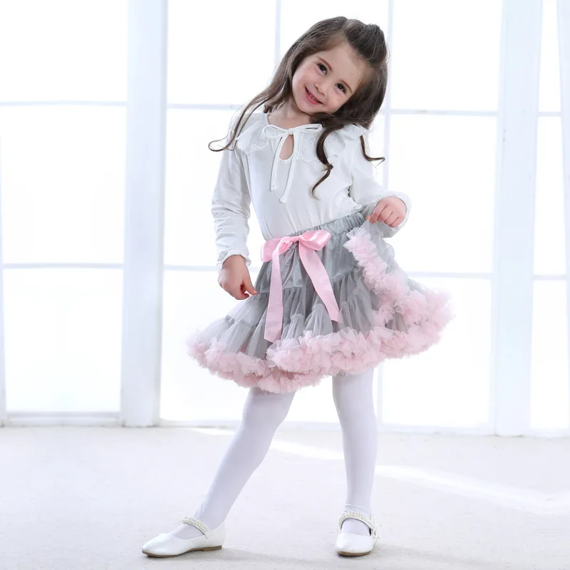 Top Quality wholesale boutique Pettiskirt Pink Fluffy Ballet Kids Baby Girls Tutu Tulle Mini Skirt With kids