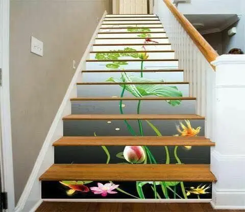 PVC Floor Sticker Scenery Designs Self Adhesive Home Decoration 3D Decorative Stair Sticker
