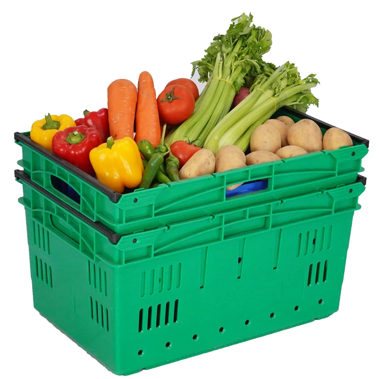 Plastic fruits crates for storage plastic crate with handle manufacturer