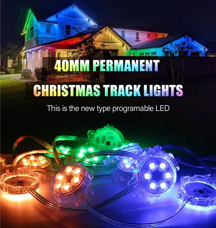 IP67 IP68 Addressable 24V UCS2904 40mm Rgbw Led Pixel Outdoor Christmas Decoration LED Module Light