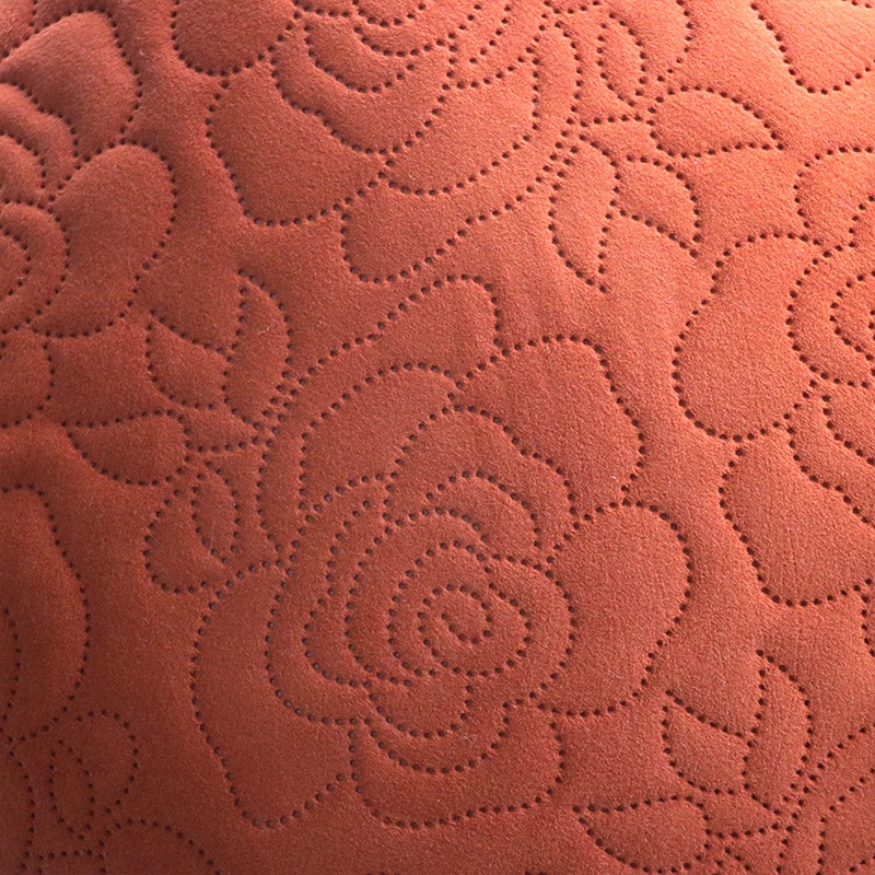 S16F60 Sofa Velvet Customized Pattern Flowers Ultrasonic Quilted Velour Fabric Dot Sheet for Cushion Pillows