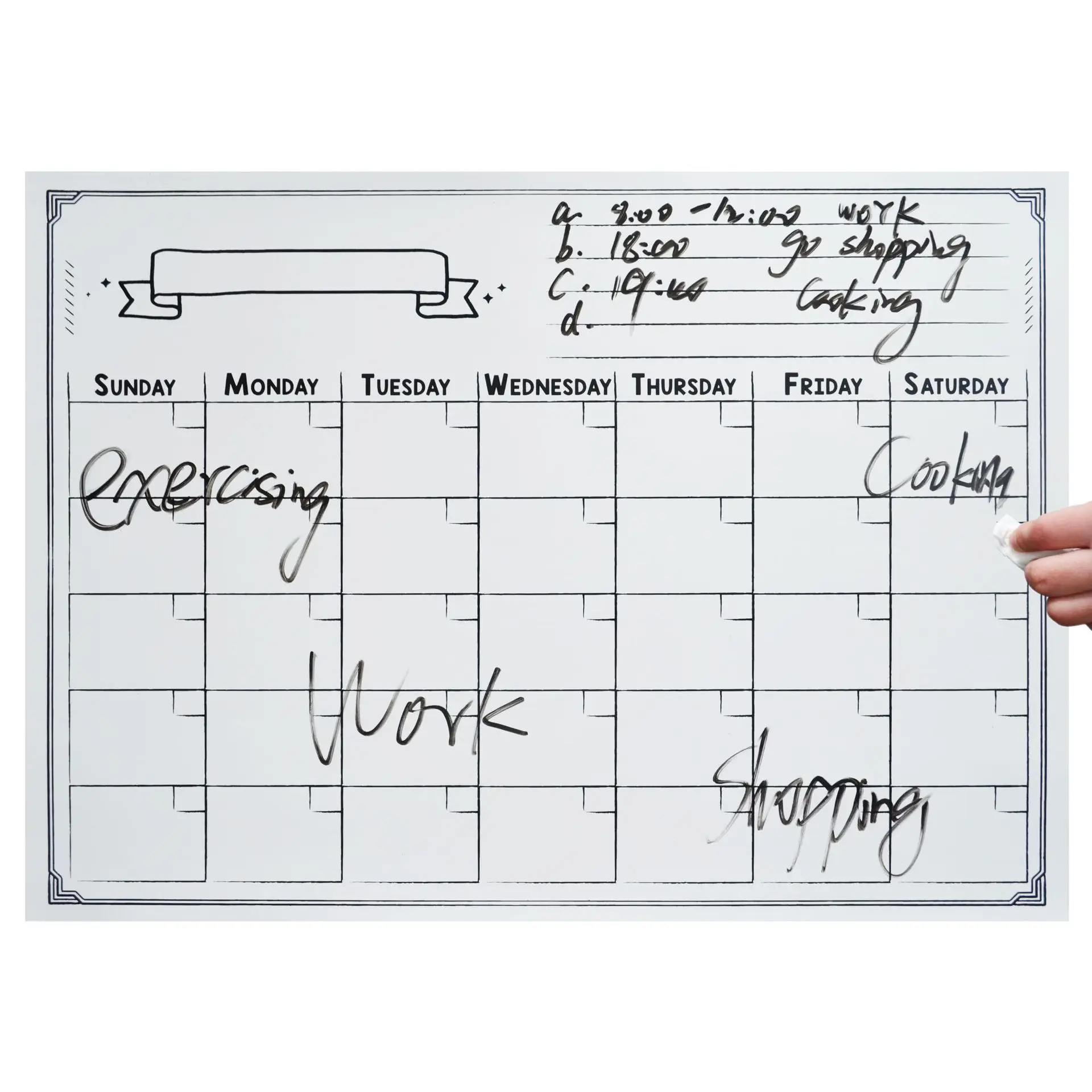 High Quality Magnet A3 Easy Erasable Dry Erase Weekly Planner Magnetic Whiteboard Calendar For Fridge