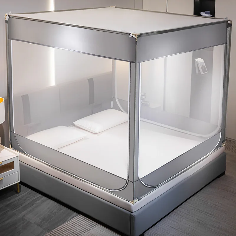 Wholesale Three Door Quadrate Mosquiteros Bed Honeycomb Densed Net Sleeping Shading Integrated Mosquito Net for Indoor