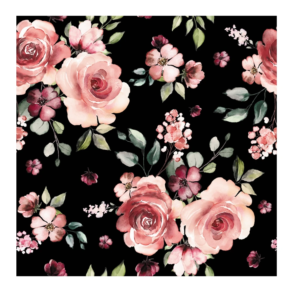 polyester 75D soft crepe chiffon customized little flower design styles digital printing for lady shirt surcoat dress fabric