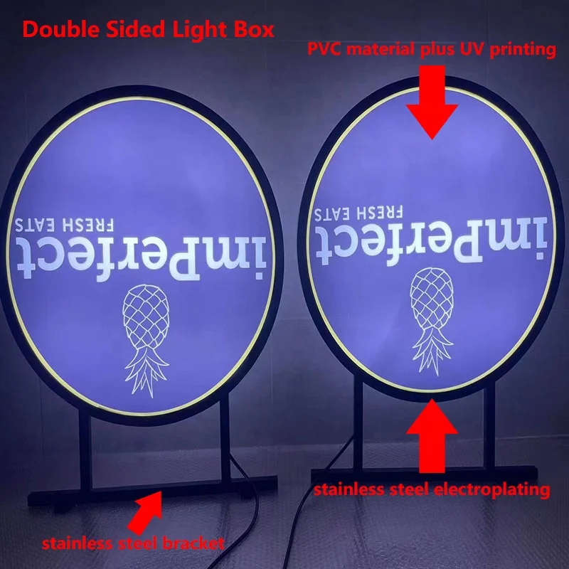 Custom Outdoor double side round 3D advertising led vacuum forming blank rotating advertising light box
