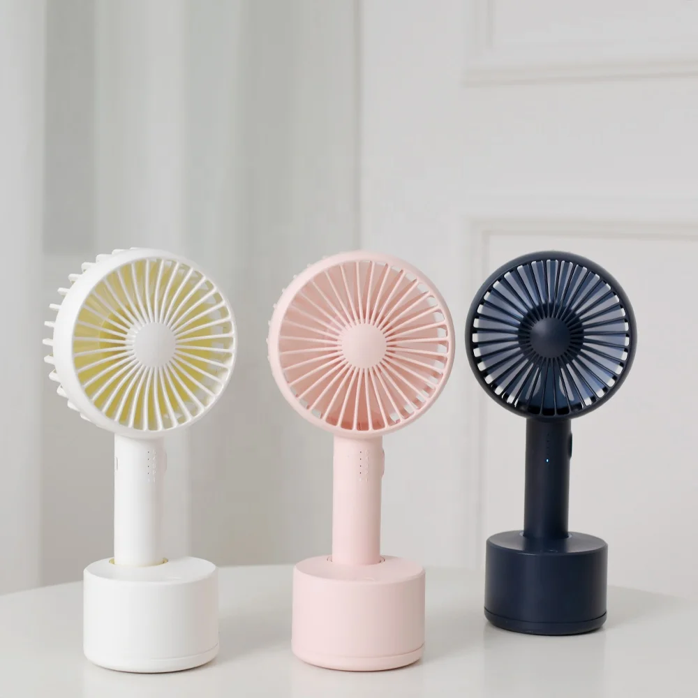 
Rechargeable Battery Operated USB Mini Fan Electric Cooling Air Fan Desktop Stand Rotation Portable Handheld Small Compact Fan 