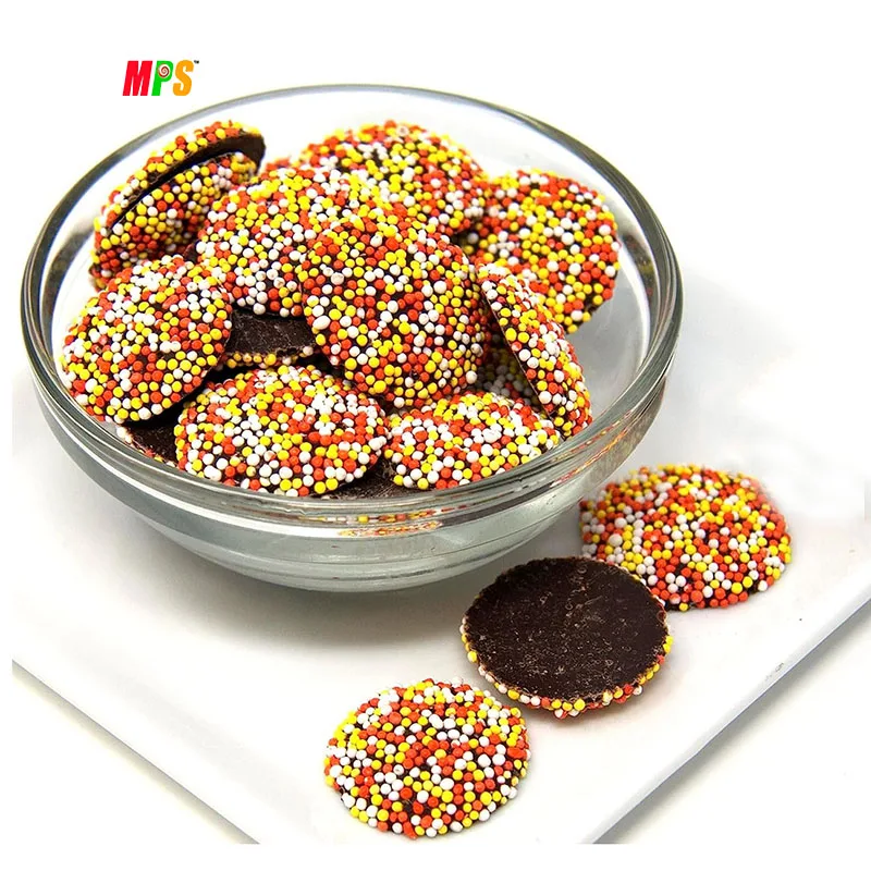 Vegan Kosher Dark Chocolate Non Pareils Candy Pure Cocoa Solid Bittersweet Form Christmas Themed Holiday Candies
