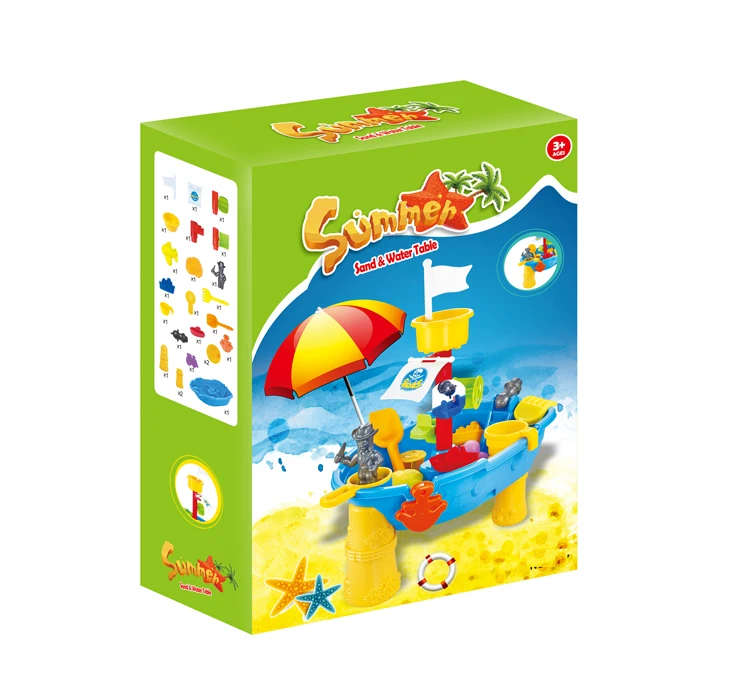 Summer outdoor plastic Beach set toys cheap Game Chair Set Beach Table Toys