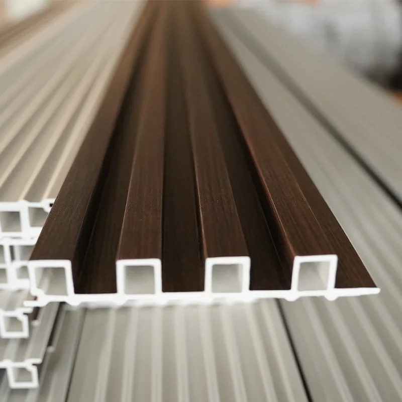 Waterproof Interior Decoration Wood Grain Wpc Fluted Wall Panel