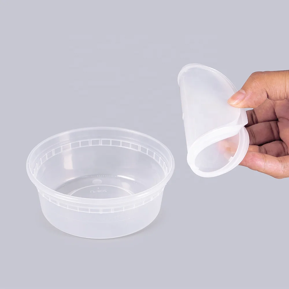 Take away soup or drinks cups disposable pp plastic cups with pe lids has good leak-proof performance