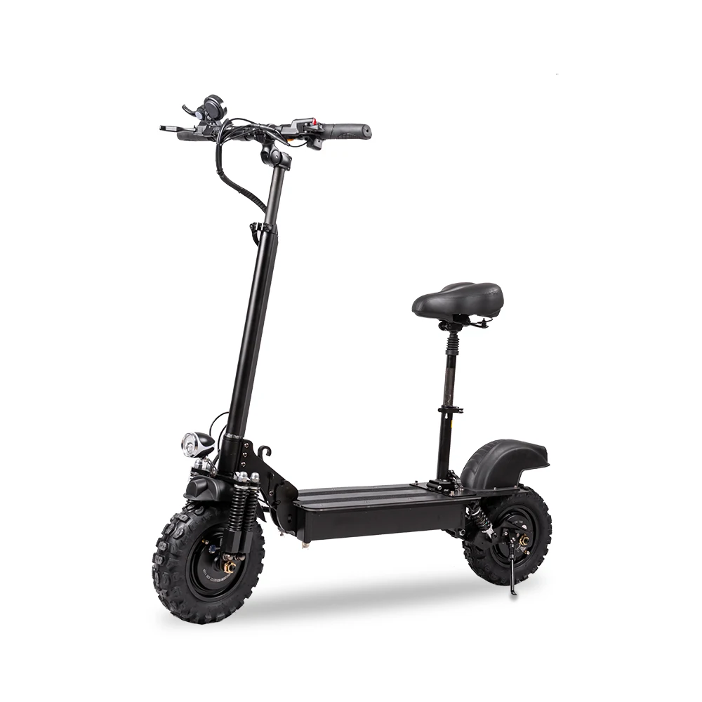 11 inch 60v 12ah 800w*2 hot sale dual motors disc and oil brake spring suspension off-road tires electric scooter for adult
