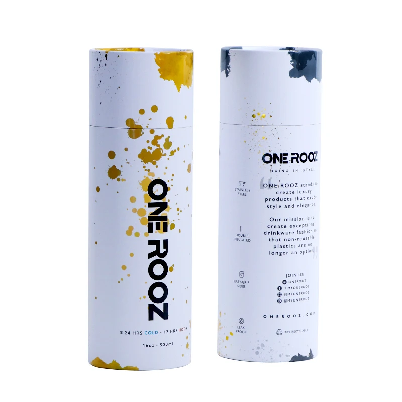 Hot Sale Logo Printed Small Round Tube Paper Cardboard Tea Packaging Cylinder Box