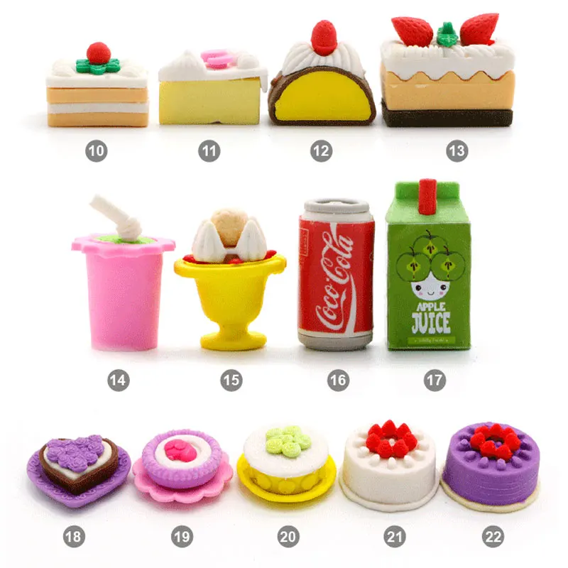 Cheap Creative Eraser School Supplies Student Prizes Gift Shape Eraser Custom Cartoon Shape Dessert Eraser