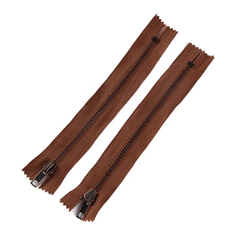 Competitive price custom No.5 close end copper metal finished clothing zipper