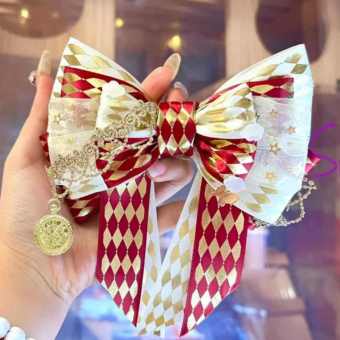 luxury 2.5cm*25Y/roll rhomboid diamond design hot stamping printed ribbon roll DIY handmade metallic gift decorative ribbon