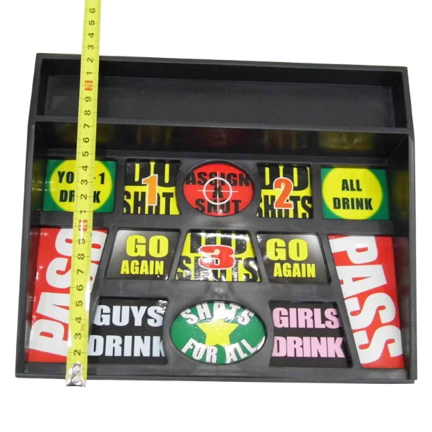 Wholesale Custom Classic Tabletop Drinking Game 6 Shot Glasses Chips Colored Adults Party Game Set