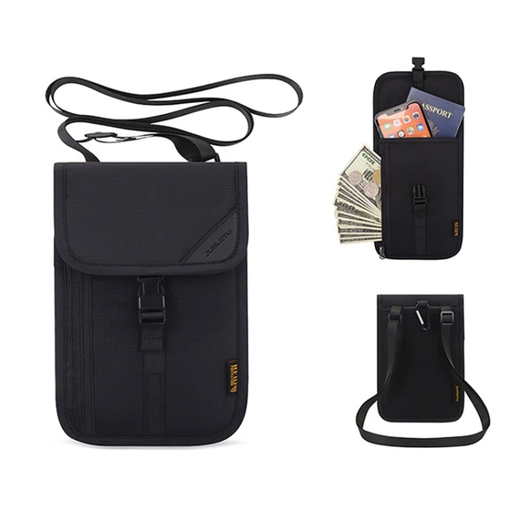 Best Price 1062 Travel Passport Bag RFID Multi-Function Document Holder Hanging Neck Ticket Protective Case