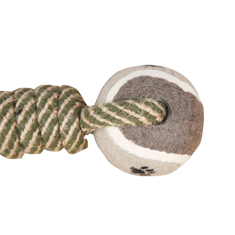 Pet Rope Toy Dumbbell Hemp Rope Ball Dog Toy Chew Tennis Dog Toys