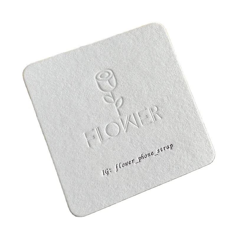 400gsm Cotton Card Paper Handmade Greeting Card Embossed Logo Custom For Wedding