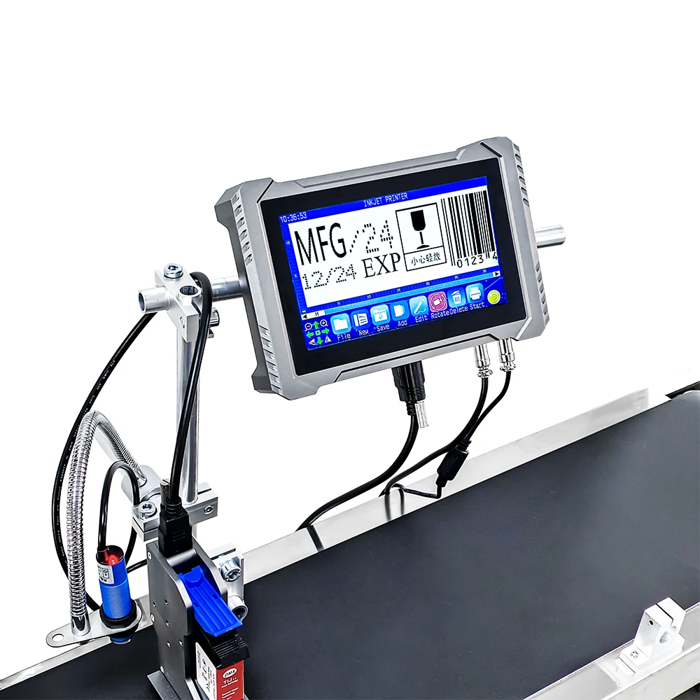 DMX 2025 New Arrivals 7 Inch Online Inkjet Printer Easy Operation Industrial Printing Machine Expiry Date Tij Paper Cup Printer