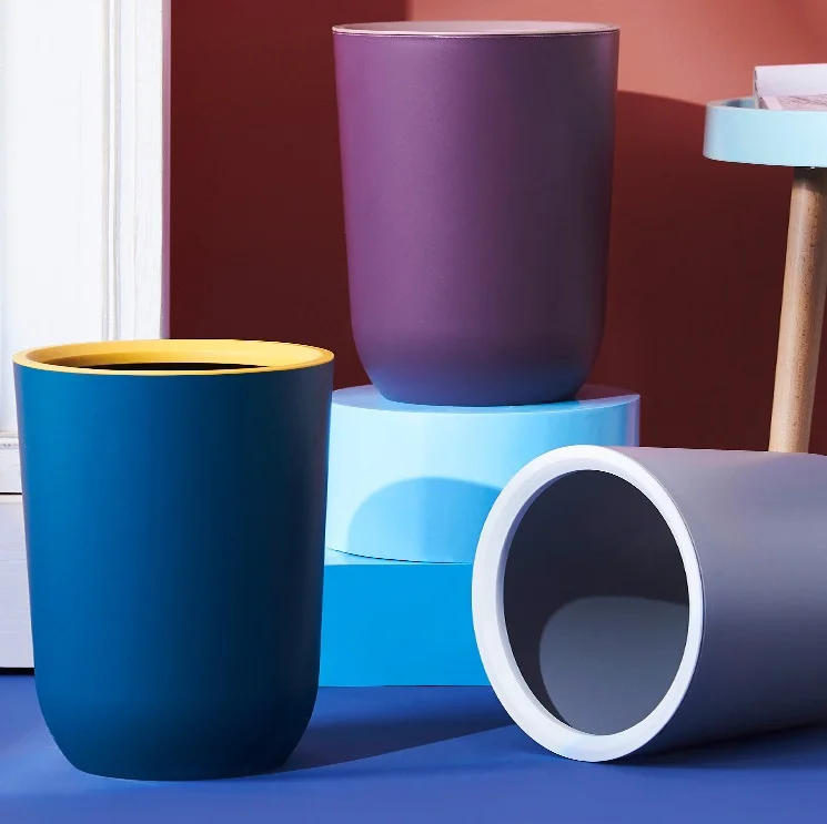 Indoor Places  Round Trash bin Plastic Garbage Can