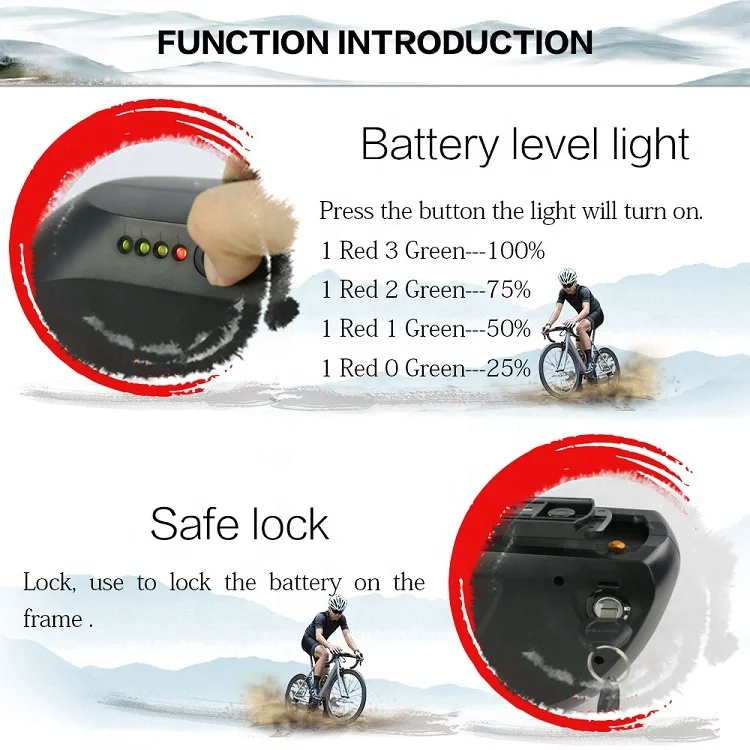 
Down Tube Electric Bike 48V 17.5Ah Killer Whale Shark Lithium Li-ion Battery Pack for 1000w BBSHD Motor Kit 