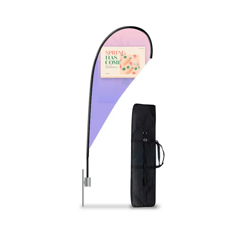 Teardrop flying banner beach flagpole sale house car wash swooper custom printed feather flag with spike base