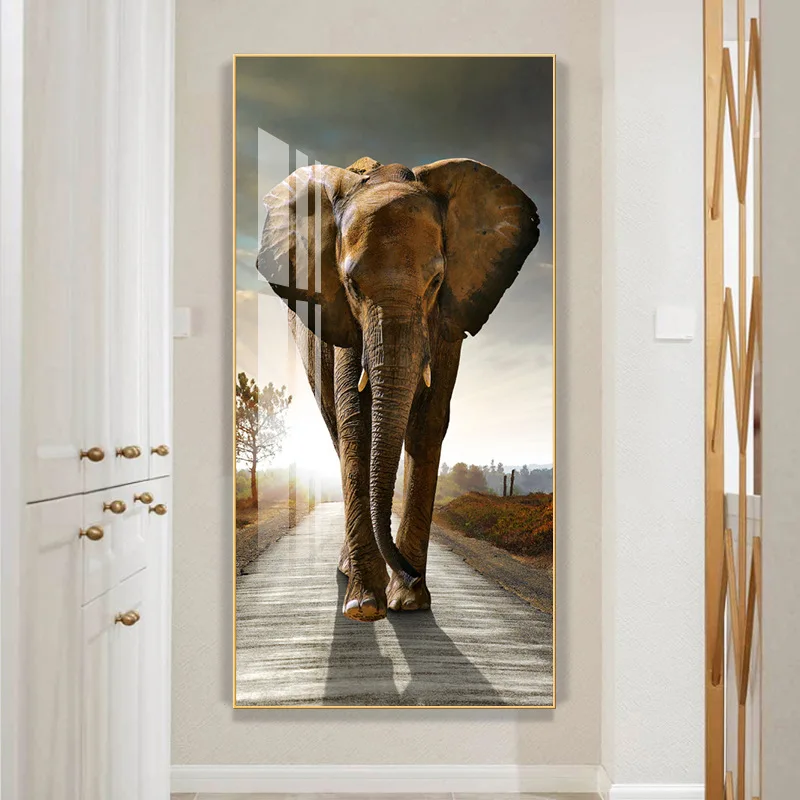 Elephant canvas painting porch decoration painting animal mural printing canvas art decoration