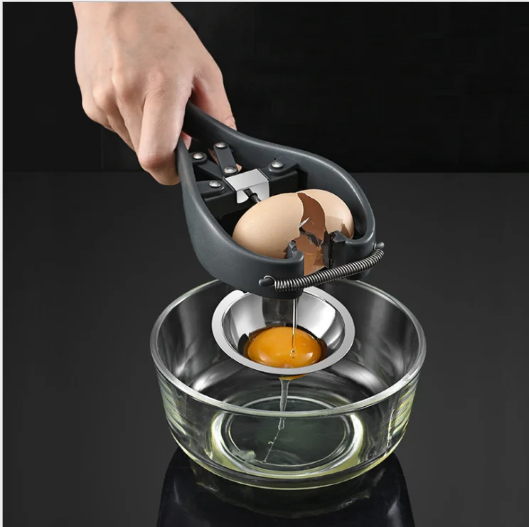 new Egg Cracker Egg Separator Tool with Egg Yolk and White Separator, Creative Kitchen Cooking Tools