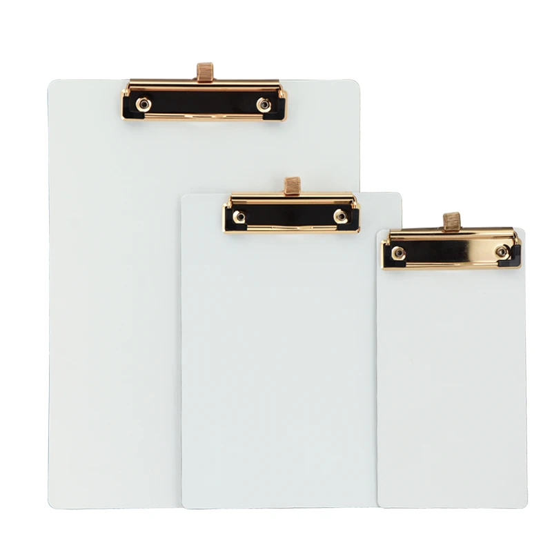 A4 Clipboard WITH pen holder gold metal clip pp foam single clipboard