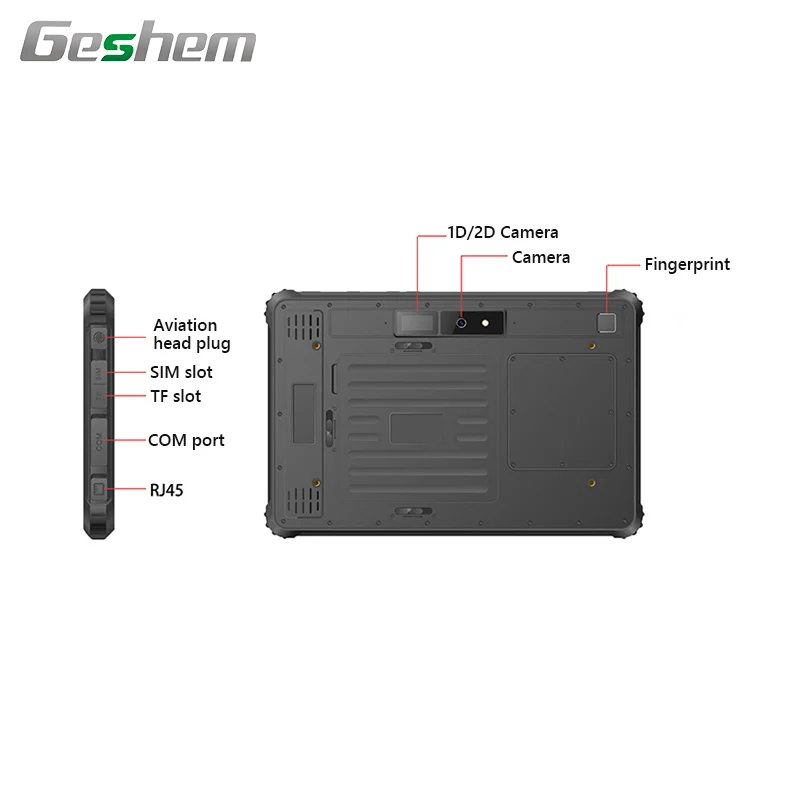 10-дюймовый Прочный планшет с Android 10 rj45 4 ГБ 64 GPS 4G Wi-Fi BT NFC 2D штрих-код RFID UHF сканер отпечатков