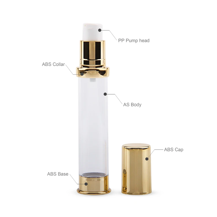 Plastic empty cosmetic airless bottle,luxury 10ml airless pump bottles