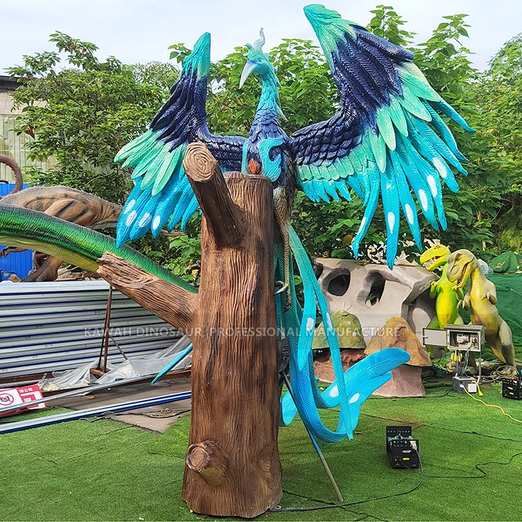 Phoenix on the Fiberglass Tree Animatronic Phoenix Model with Movements Customized by Kawah Factory