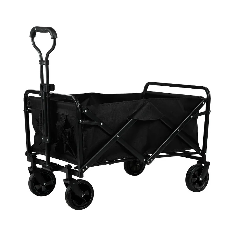 Outdoor Camping Portable Four-wheel Folding Cart Fishing Picnic Camp Car Luggage Trolley