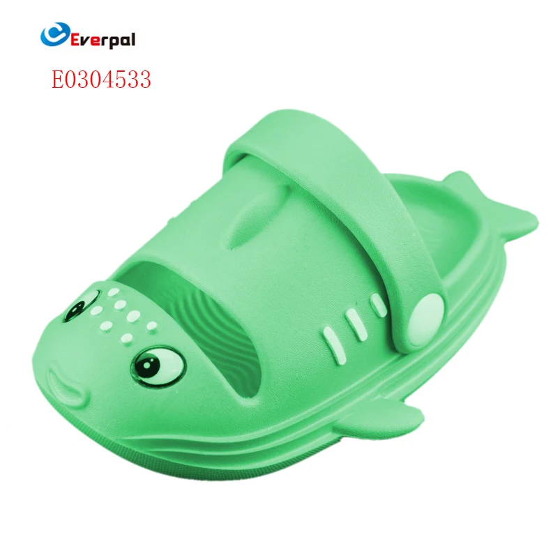 Fish Design Kids Close Toe Slippers Clogs For Toddler Boys and Girls