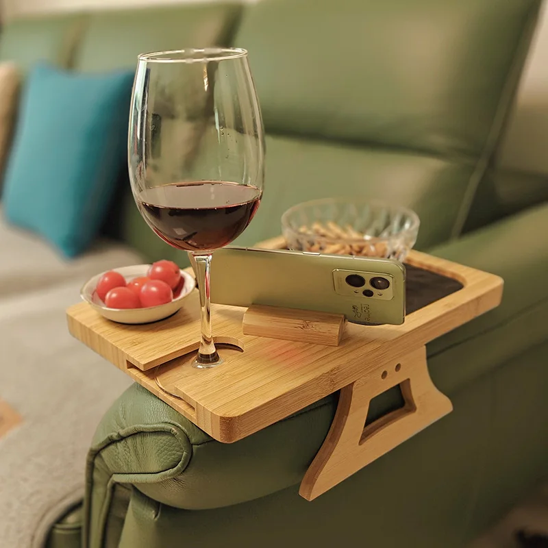 360 Degrees Rotating Holder Sofa Armest Tray with Couch Cup Holder Foldable Sofa Tray for Drinks and Eating