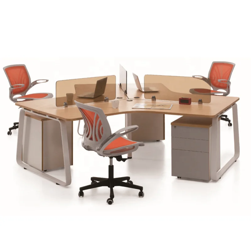 Sound Proof Call Center Workstation Modern 6 Person Work Station 6 Seat Office open Workstation Cubicle Partition