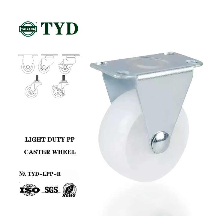 furniture caster wheel rigid style PP caster wheel 1/1.25/1.5/2/2.5/3 inch plastic wheels for shelves