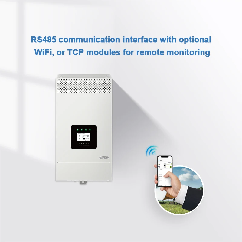 Epever 3KW 5KW 3.5KW 5.5KW Hybrid Solar Inverter BMS-Link 220VAC 230VAC Sine Wave Output MPPT 60Hz mppt controller inverter
