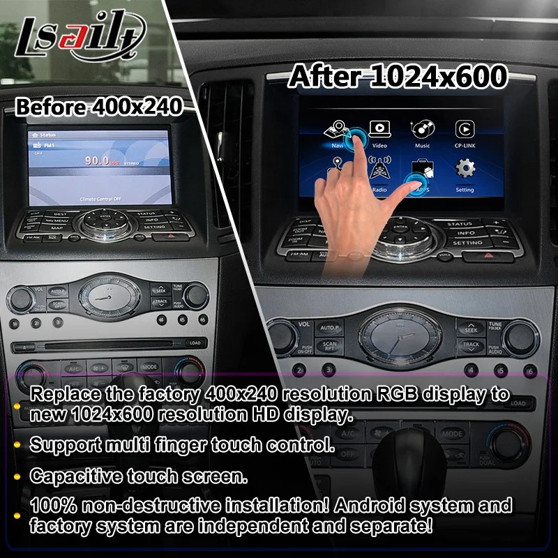 Lsailt 7 Inch Android Car Multimedia Auto Play Interface Screen for Infiniti G25 G35 G37 370Z Skyline 370GT (V36) 2007-2014