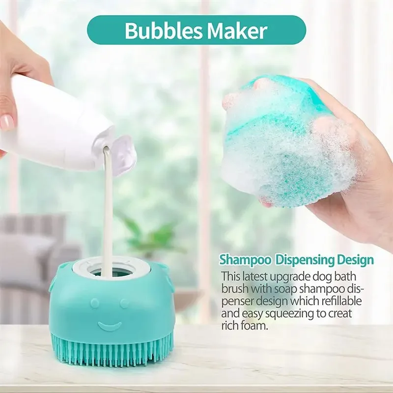hotsale portable shower massage rubber wash silicon shampoo brush hair dog bath brushes