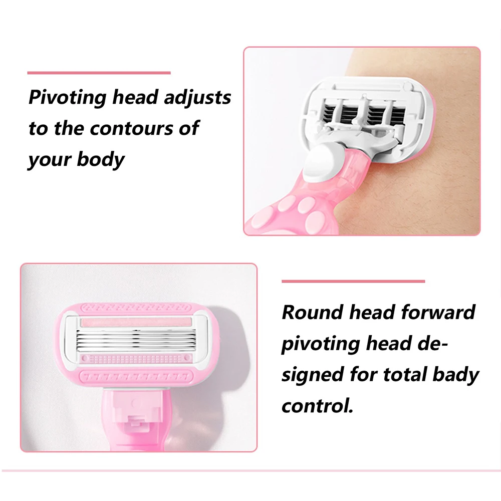 New Four Blades Women Razor Body Hair Removal Portable Shaving Razor