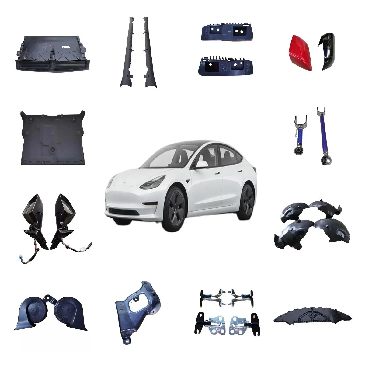 Original New and used Auto Parts Front/Rear storage box license plate holder console Car Spare Parts For Tesla Model 3 Y S X