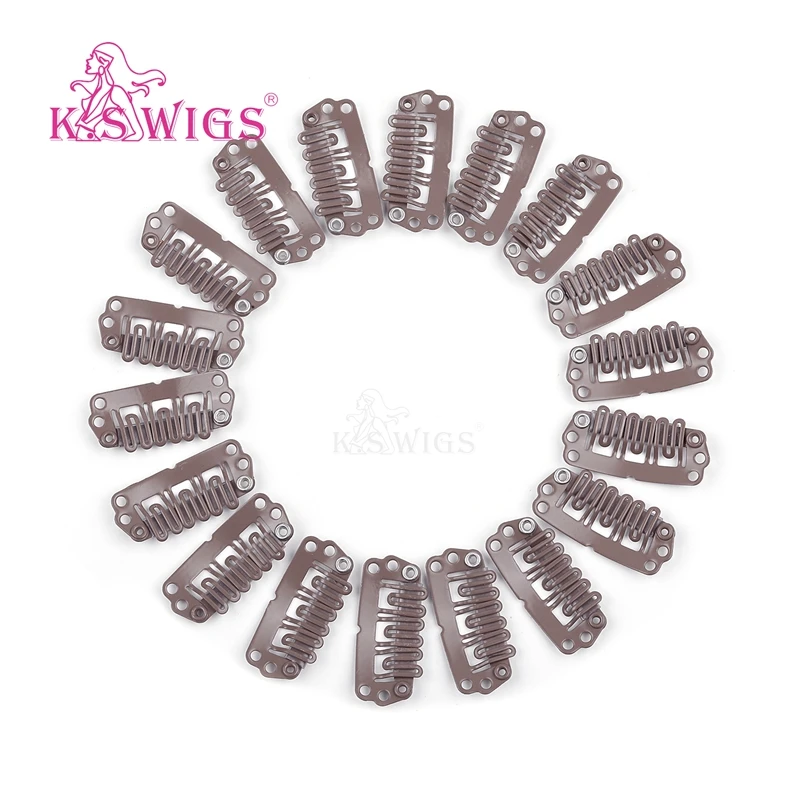 
K.S WIGS 50Pcs U Shape Metal Snap Clips for Clip in Hair Extensions DIY & Repair 2.8cm 