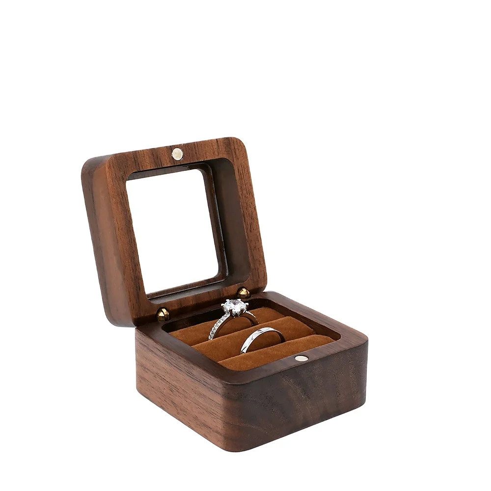 wholesale Ready to ship jewellery packaging boxes wood box ring and earrings wooden jewelry ring boxes
