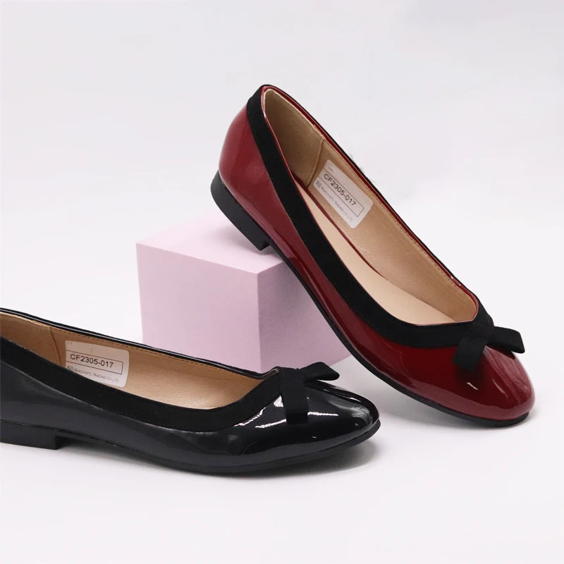 Wholesale Luxury PU Chic Ladies Flat Shoes Pointed Toe Soft Ballet Flats Party Women Shallow Loafers